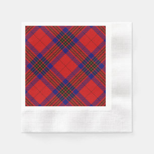 Leslie tartan red blue purple plaid napkin