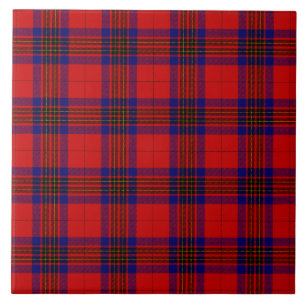 Leslie tartan red blue purple plaid tile