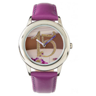 Leslie's Quinceanera Stainless Steel Purple Watch