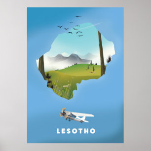 Lesotho Afrique du Sud poster de ski