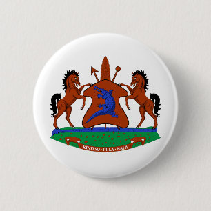 Lesotho coat arms flag country symbol heraldry emb 2 inch round button