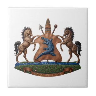 Lesotho coat arms flag country symbol heraldry emb tile