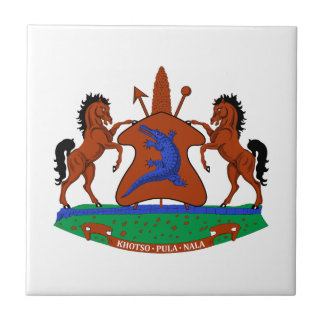 Lesotho coat arms flag country symbol heraldry emb tile