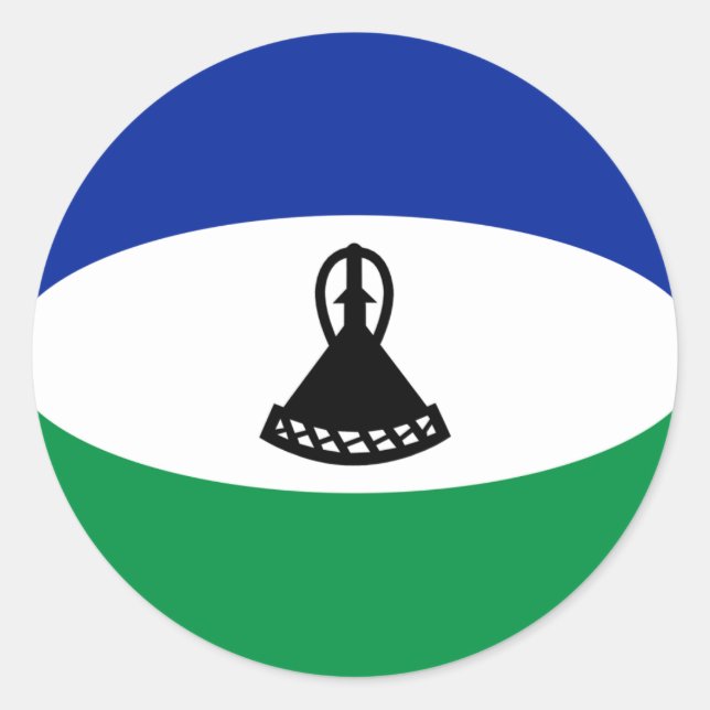 Lesotho Fisheye Flag Sticker (Front)