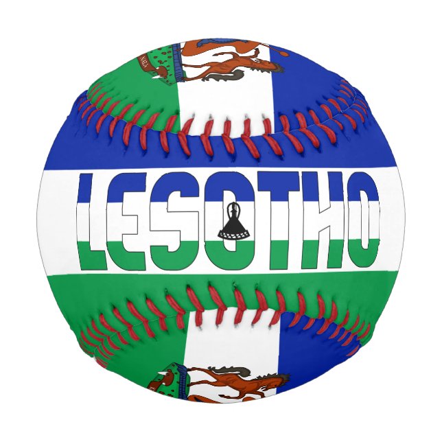 Lesotho Flag and Coat of Arms Patriotic Baseball (Front)