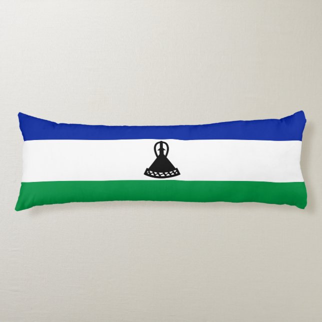 Lesotho Flag Body Pillow (Front)