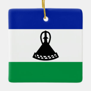 Lesotho Flag Ceramic Ornament