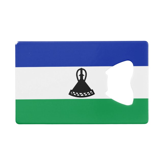 Lesotho Flag Credit Card Bottle Opener (Front (Horizontal))