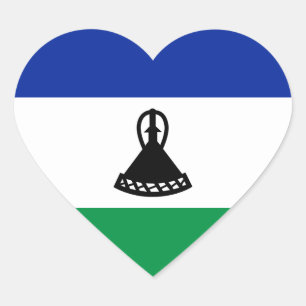 Lesotho Flag Heart Sticker