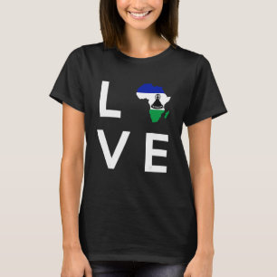 Lesotho Flag Love Africa Continent Silhouette for T-Shirt