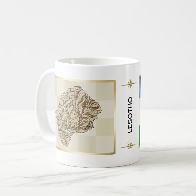 Lesotho Flag + Map Mug (Front Left)