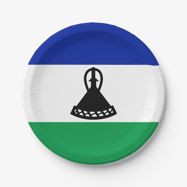 Lesotho Flag Paper Plate (Front)