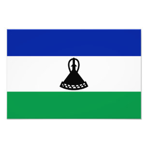 Lesotho Flag Photo Print