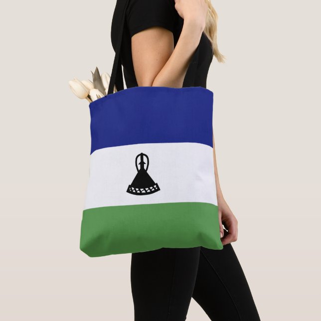 Lesotho flag tote bag (Close Up)