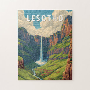 Lesotho Illustration Travel Art Vintage Jigsaw Puzzle