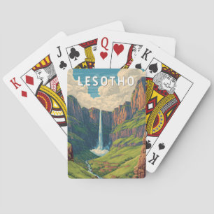 Lesotho Illustration Travel Art Vintage Playing Cards