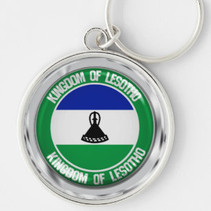 Lesotho Round Emblem Keychain