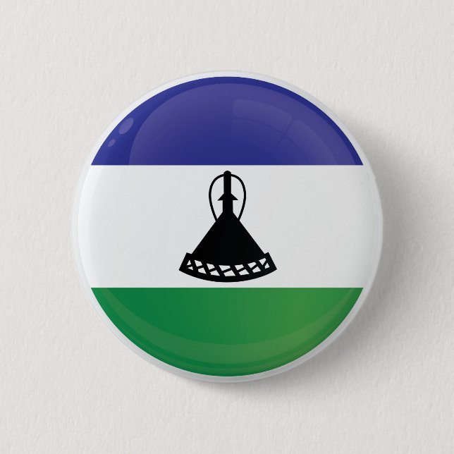 Lesotho  Round Icon Flag  2 Inch Round Button (Front)