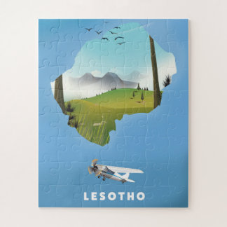 Lesotho South Africa Ski poster Jigsaw Puzzle