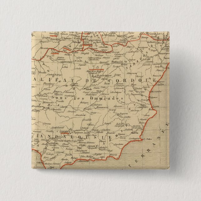 L'Espagne 756 a 1030 2 Inch Square Button (Front)