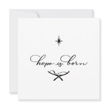 L'espoir est né Calligraphie Minimale Carte de Noë