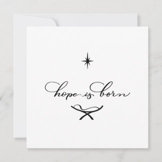 L'espoir est né Calligraphie Minimale Carte de Noë