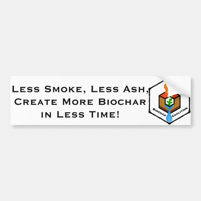 Less Ash More Biochar Bumper Sticker (Front)