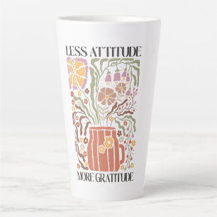 Less Attitude More Gratitude Boho Wildflower Latte Mug