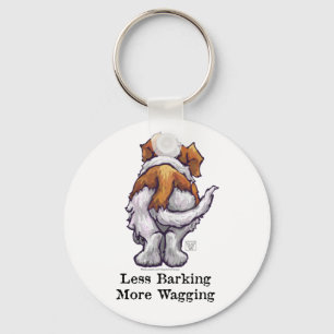 Less Barking, More Wagging Keychain
