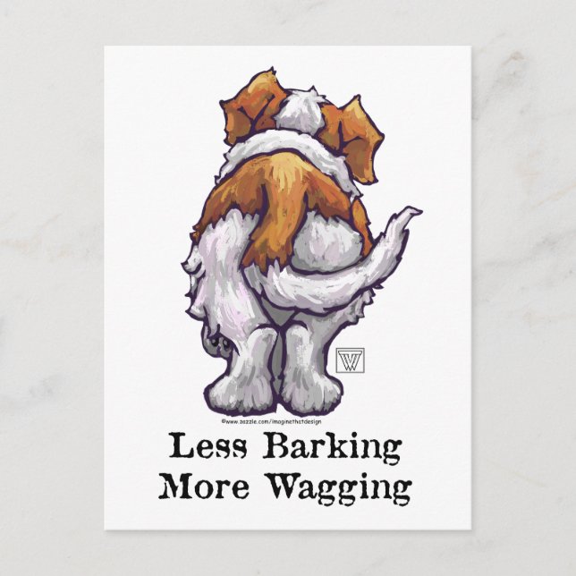 Less Barking, More Wagging Postcard (Front)