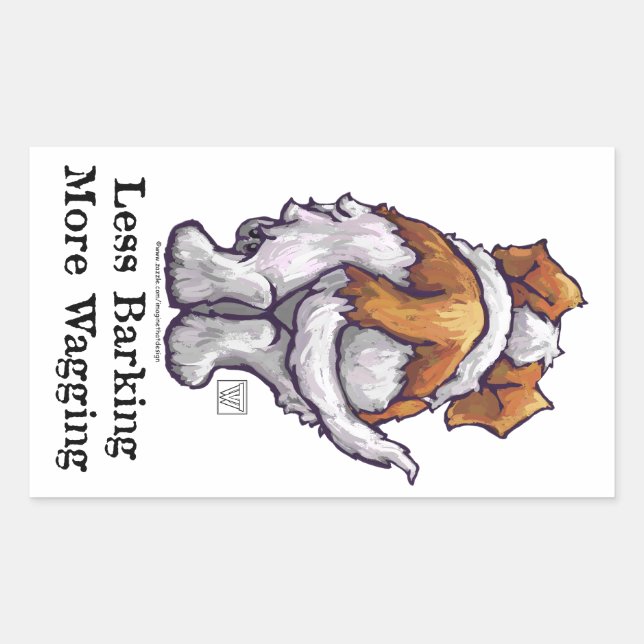 Less Barking, More Wagging Sticker (Front)