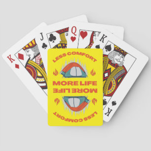 LESS COMFORT MORE LIFE camping trip Playing Cards
