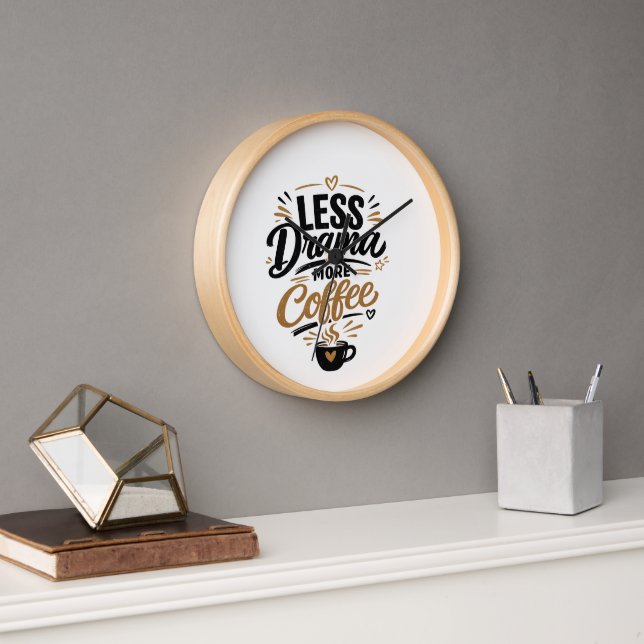 Less Drama More Coffee Wall Clock (Office)