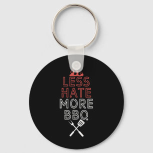 Less Hate More Bbq Head Chef Cooking Culinary Art Keychain