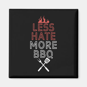 Less Hate More Bbq Head Chef Cooking Culinary Art Magnet