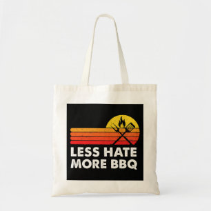 Less Hate More BBQ Smoke Meat Flame Quote Home Coo Tote Bag