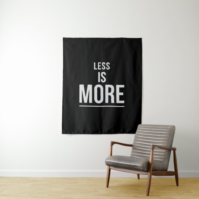  Less Is More | Bold Minimalist Motivational Quote Tapestry (In Situ)