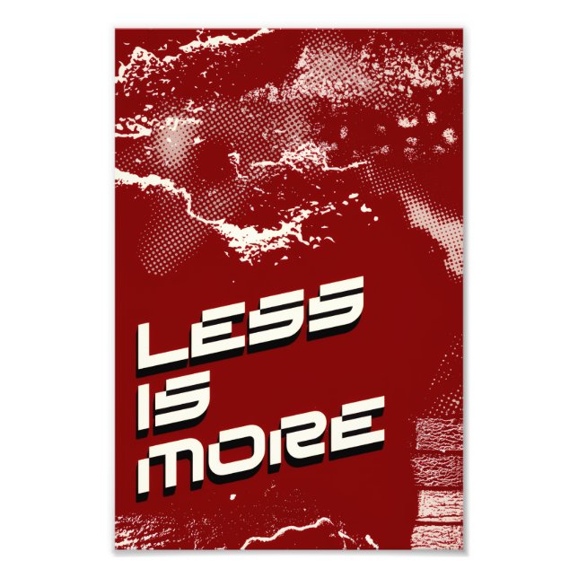 Less Is More – Minimalist Red & White Poster (Front)
