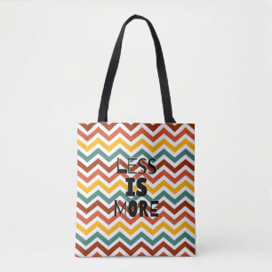 'Less Is More' Retro-Striped Minimalist Tote Bag