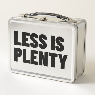 Less Is Plenty Minimalist Streetwear Typography Metal Lunch Box
