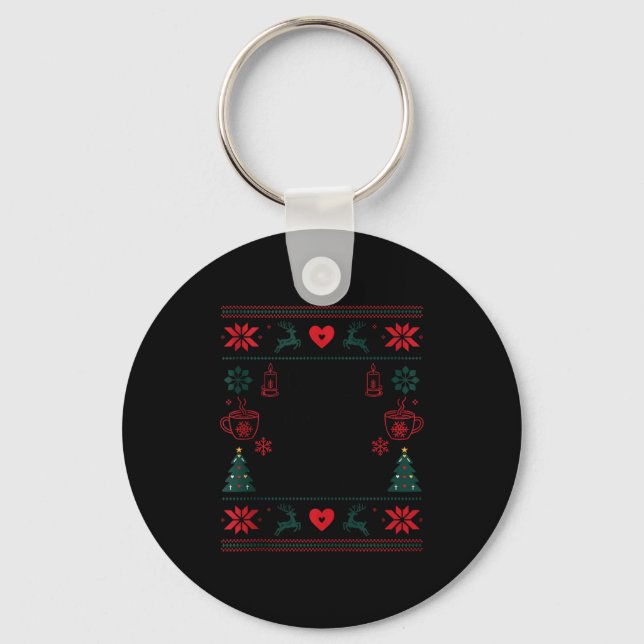 Less Jingle More Hygge Christmas Swedish Norwegian Keychain (Front)