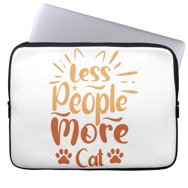 Less People More Cat Laptop Sleeve (Front)
