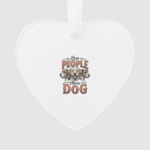 Less People More Dog Vintage Dog Lover Design_1 Ornament