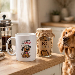 Less People More Dogs Funny Dog Mug