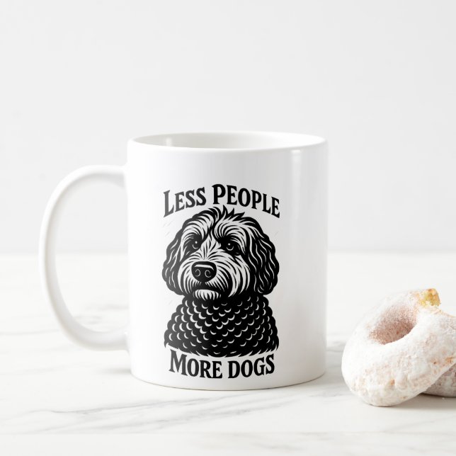 Less People More Dogs Mug - Golden Doodle (With Donut)