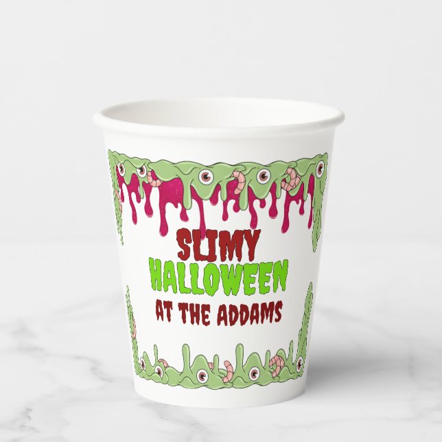 Less Slimy Halloween Paper cup (Front)