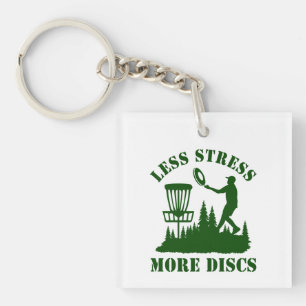 Less Stress More Discs Vintage Disc Golf Keychain