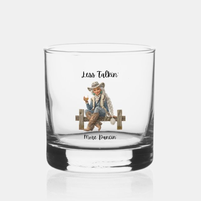 Less Talkin’ More Dancin’ Whiskey Glass (Front)