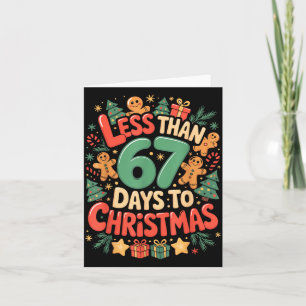 Less Than Six Seven 67 Days To Christmas Matching  Card