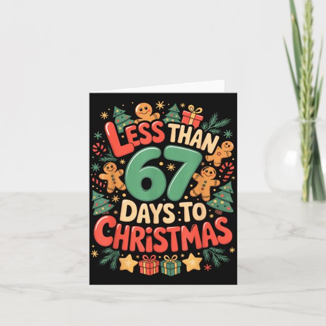 Less Than Six Seven 67 Days To Christmas Matching  Card (Front)